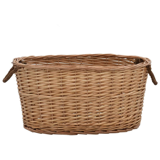Firewood Basket With Carrying Handles Natural Willow