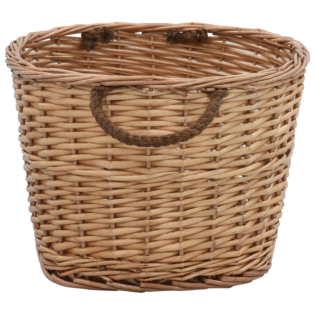 Firewood Basket With Carrying Handles Natural Willow