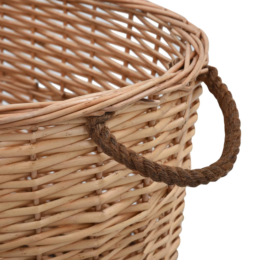 Firewood Basket With Carrying Handles Natural Willow