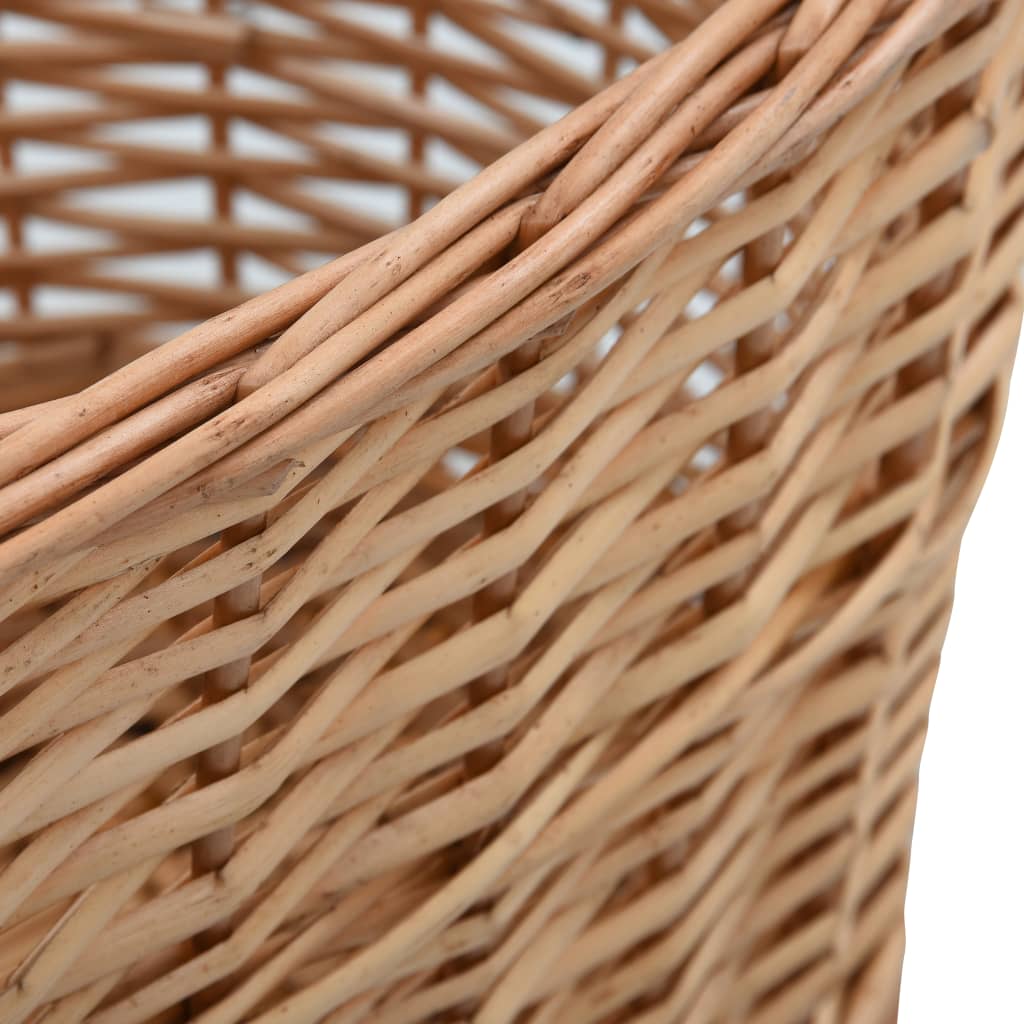 Firewood Basket With Carrying Handles Natural Willow