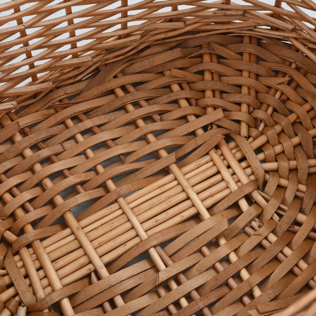 Firewood Basket With Carrying Handles Natural Willow