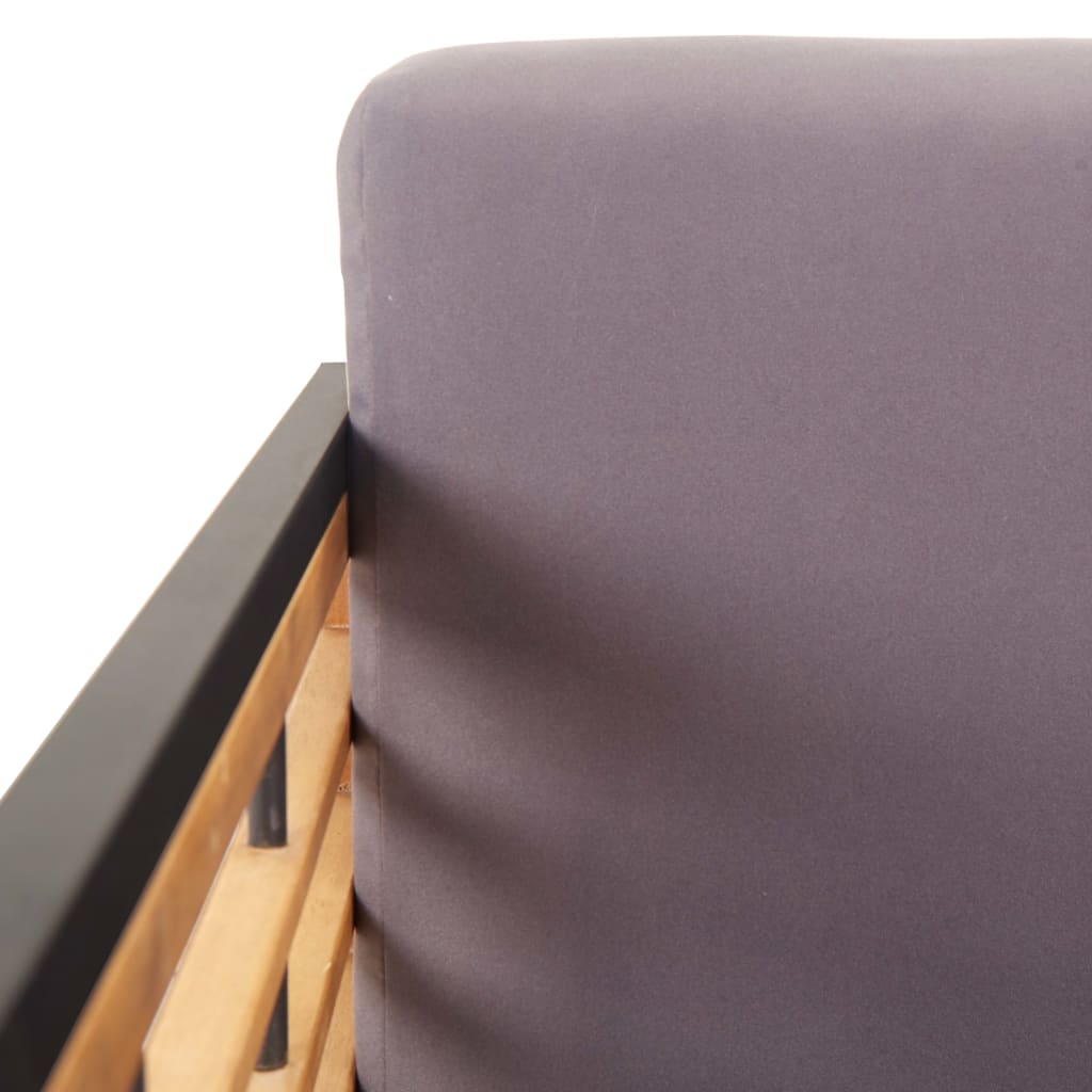 Garden Bench With Cushions 136 Cm Solid Acacia Wood Dark Grey