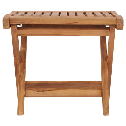 Folding Footrest 46.5X49X41.5 Cm Solid Teak Wood