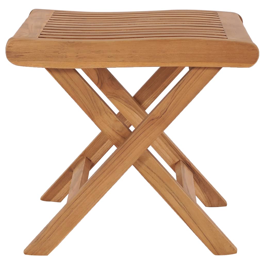 Folding Footrest 46.5X49X41.5 Cm Solid Teak Wood
