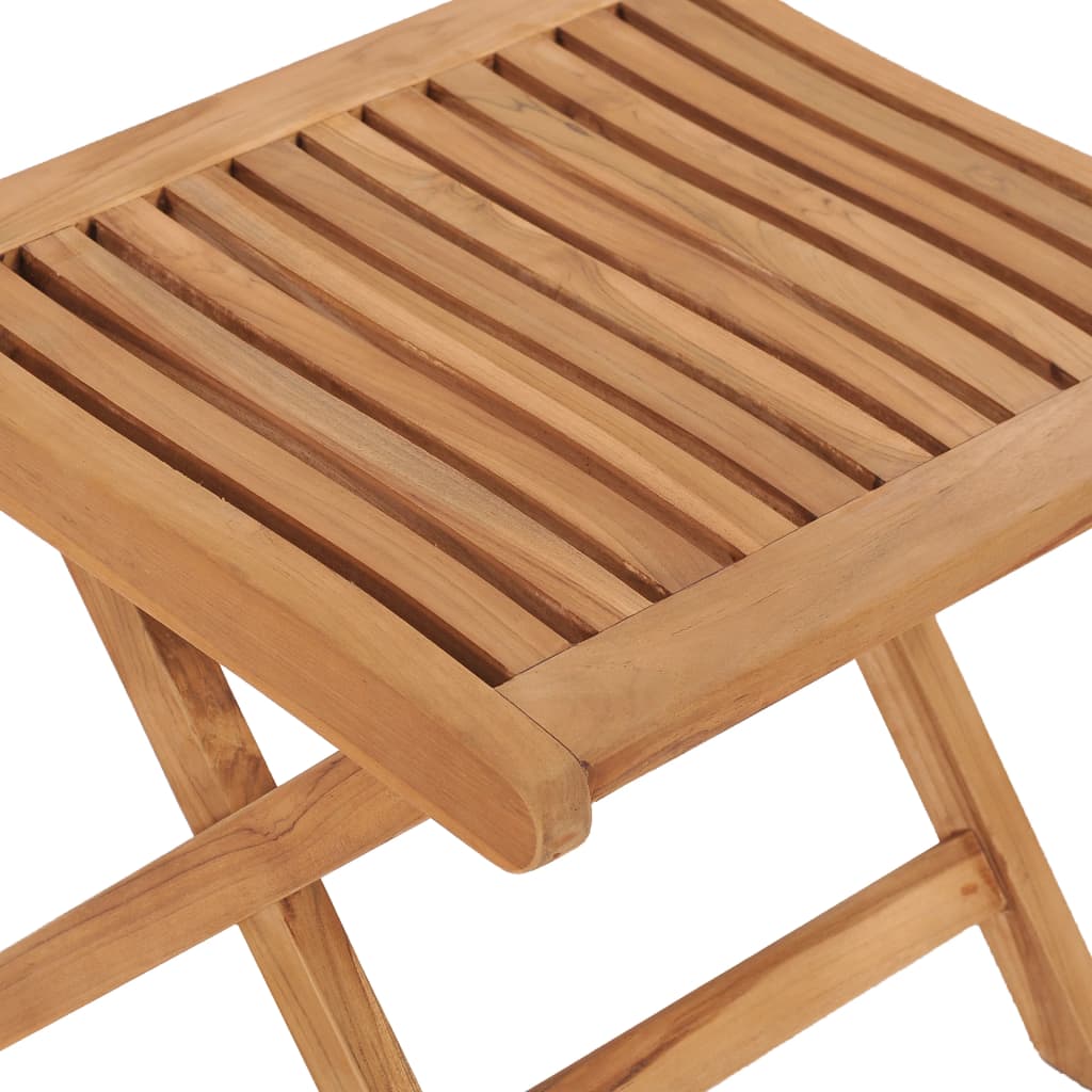 Folding Footrest 46.5X49X41.5 Cm Solid Teak Wood