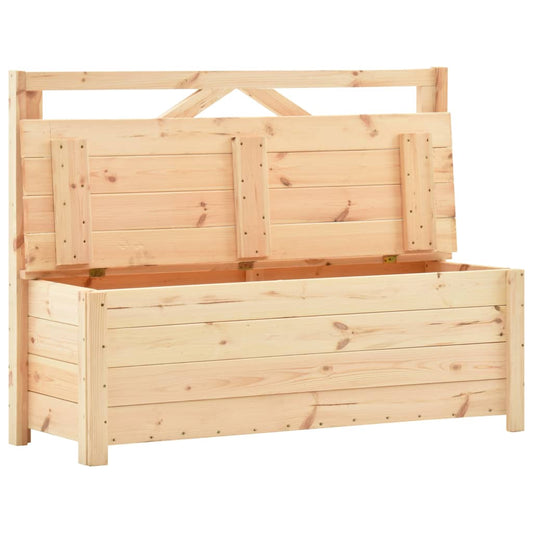 Storage Bench 120 Cm Solid Pine Wood