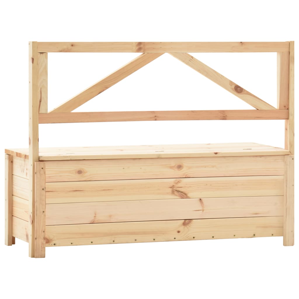 Storage Bench 120 Cm Solid Pine Wood