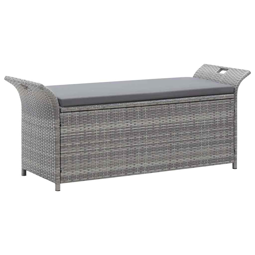 Storage Bench With Cushion 138 Cm Poly Rattan