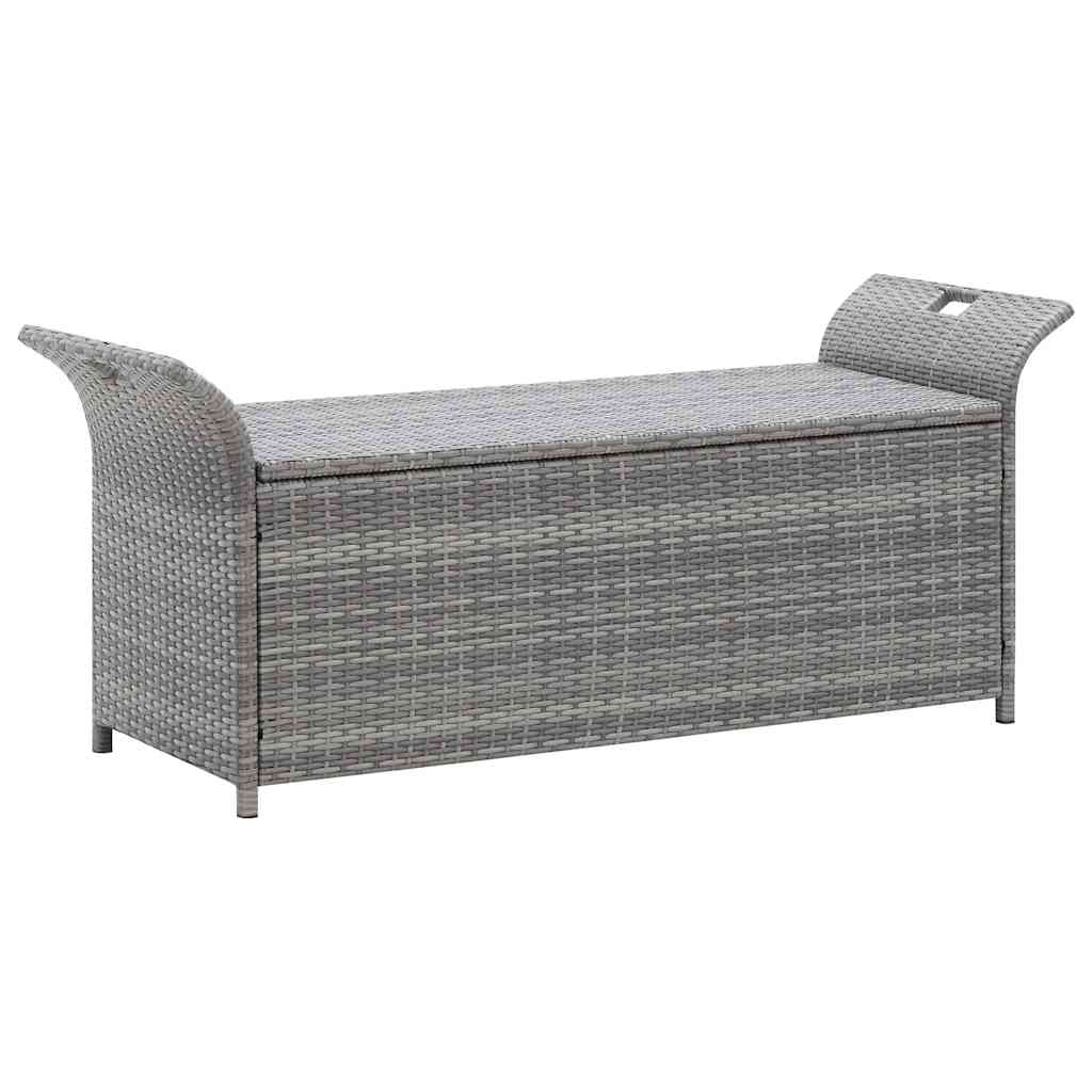 Storage Bench With Cushion 138 Cm Poly Rattan