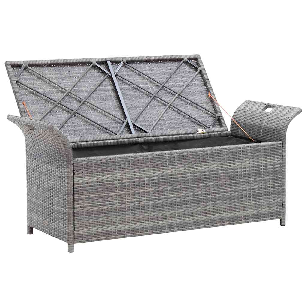 Storage Bench With Cushion 138 Cm Poly Rattan