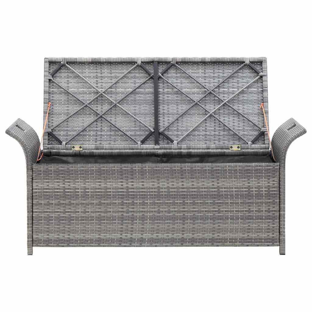 Storage Bench With Cushion 138 Cm Poly Rattan