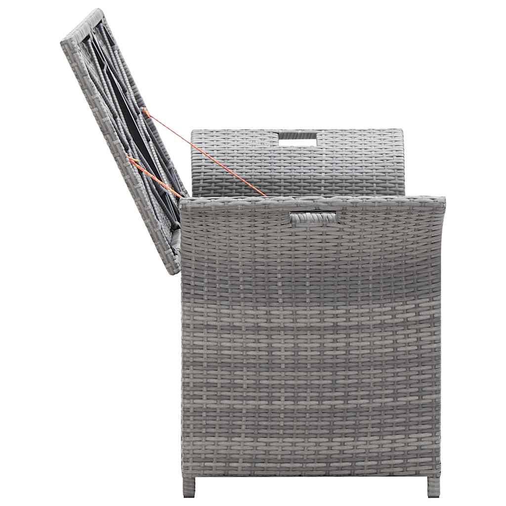 Storage Bench With Cushion 138 Cm Poly Rattan