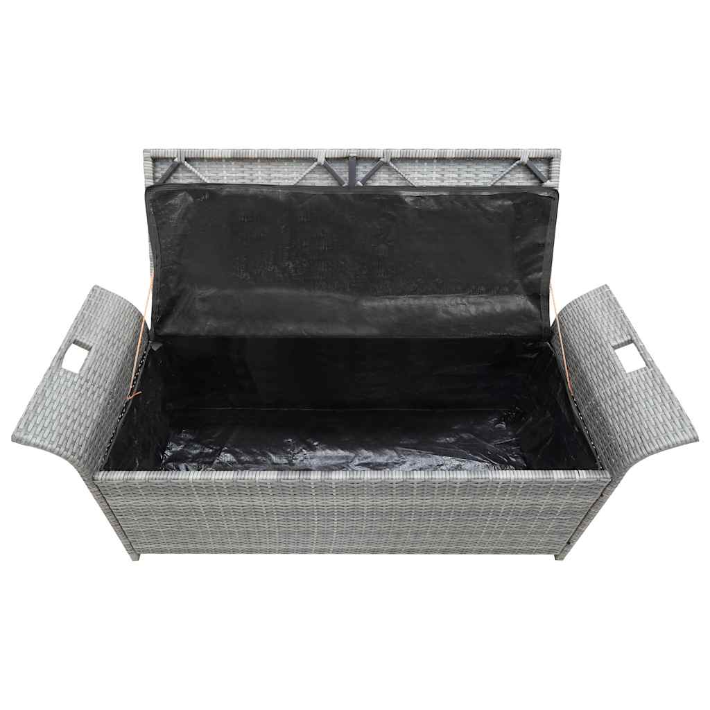 Storage Bench With Cushion 138 Cm Poly Rattan