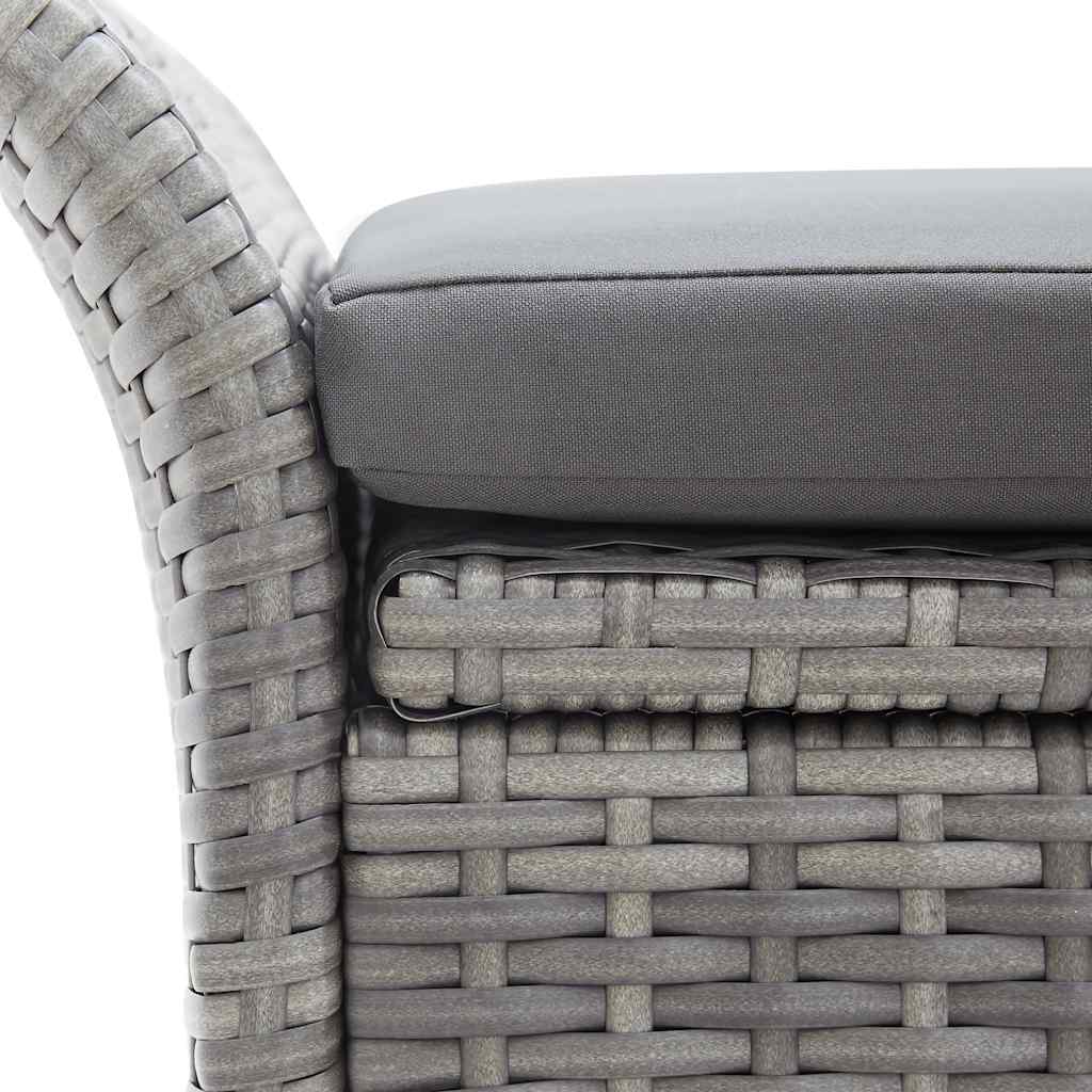Storage Bench With Cushion 138 Cm Poly Rattan