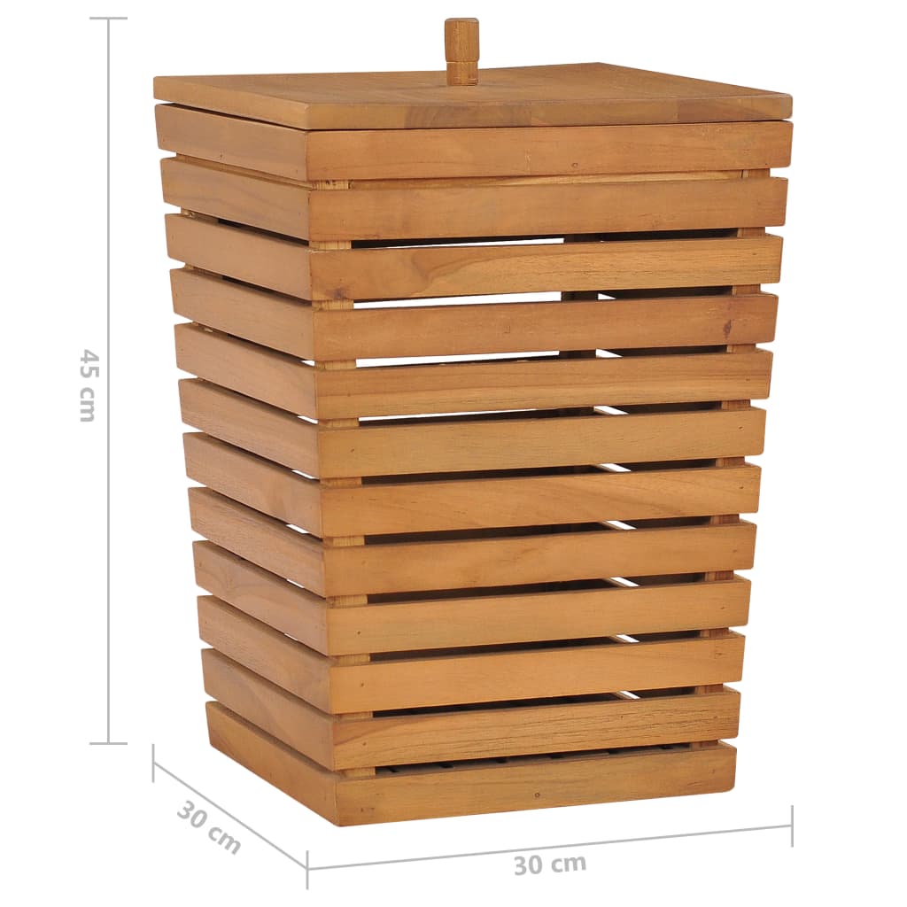 Laundry Basket 30X30X45 Cm Solid Teak Wood