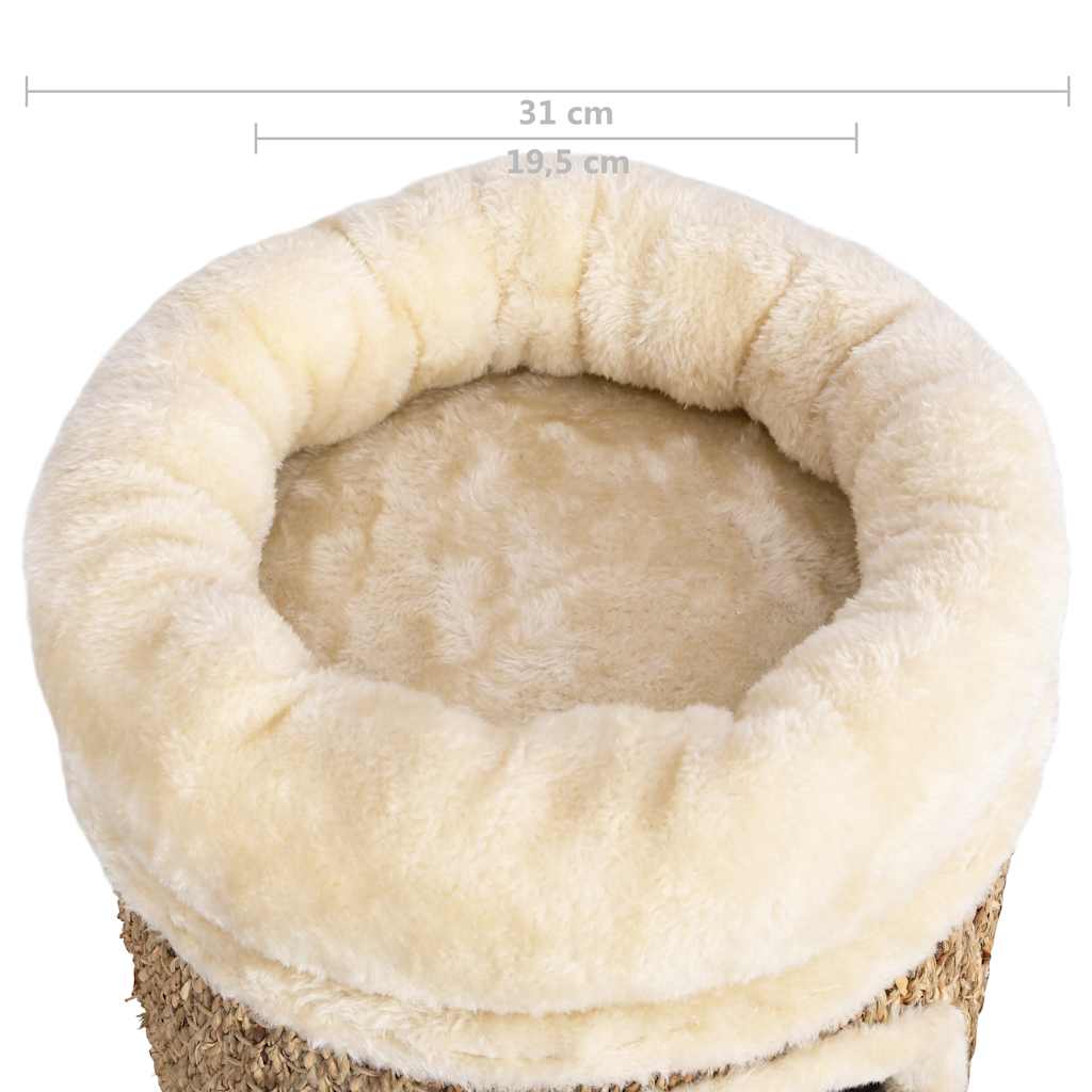 Cat House With Luxury Cushion 33 Cm Seagrass