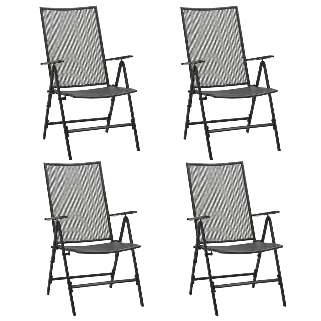 Folding Mesh Chairs 4 Pcs Steel