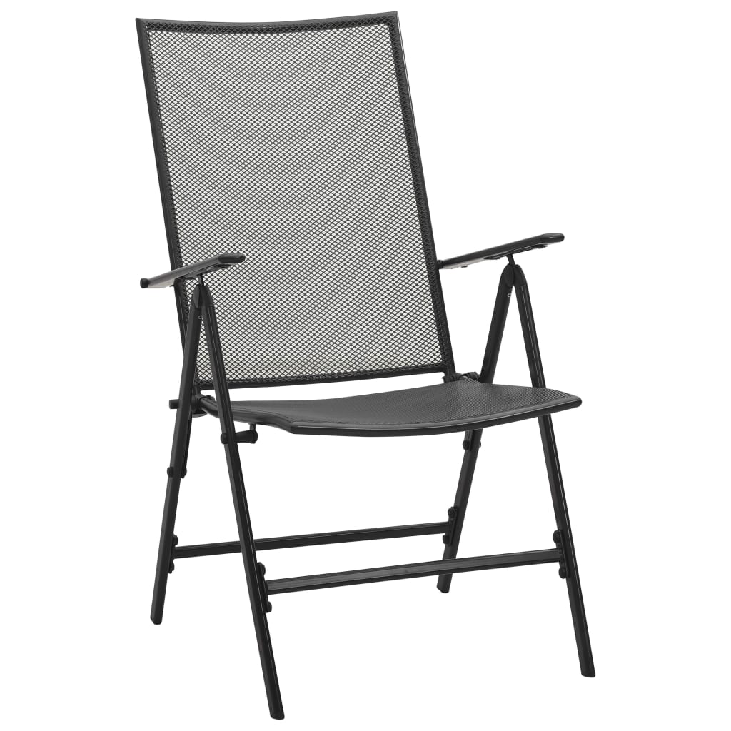 Folding Mesh Chairs 4 Pcs Steel