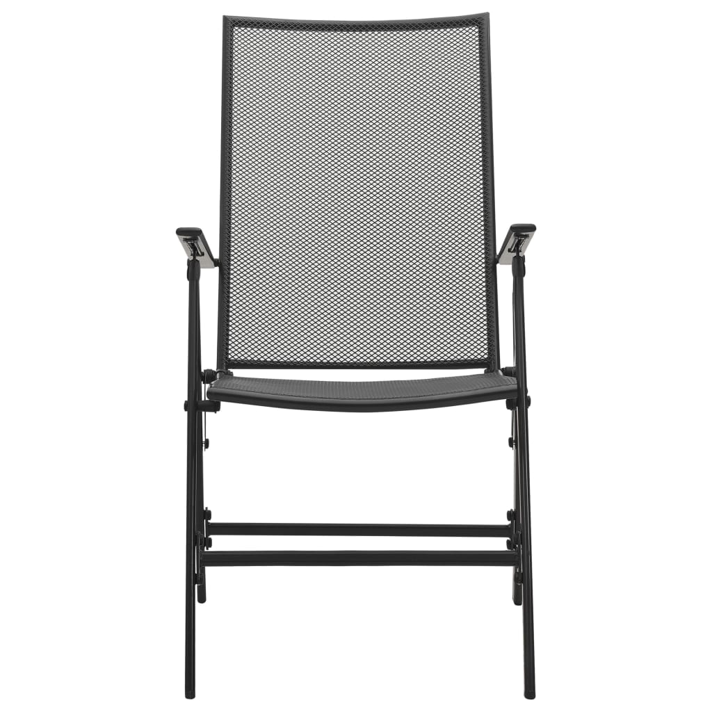 Folding Mesh Chairs 4 Pcs Steel
