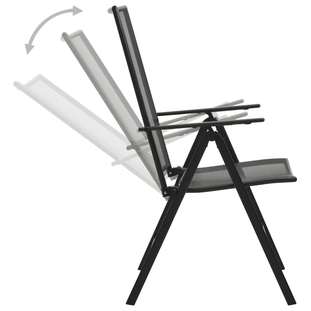 Folding Mesh Chairs 4 Pcs Steel