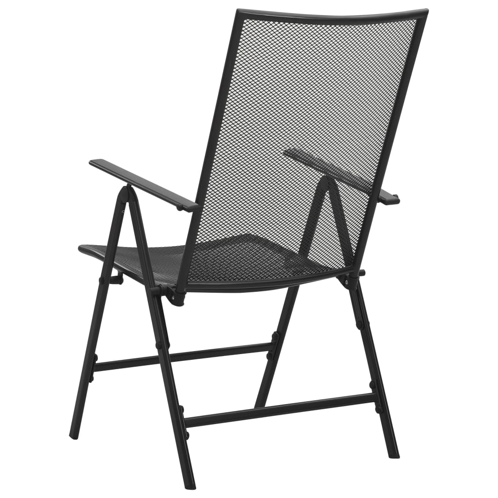 Folding Mesh Chairs 4 Pcs Steel