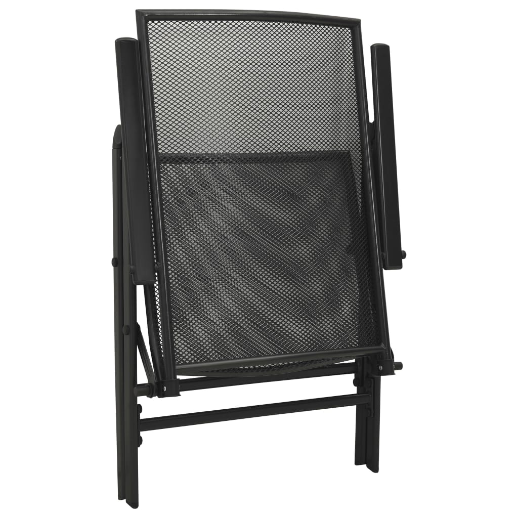 Folding Mesh Chairs 4 Pcs Steel