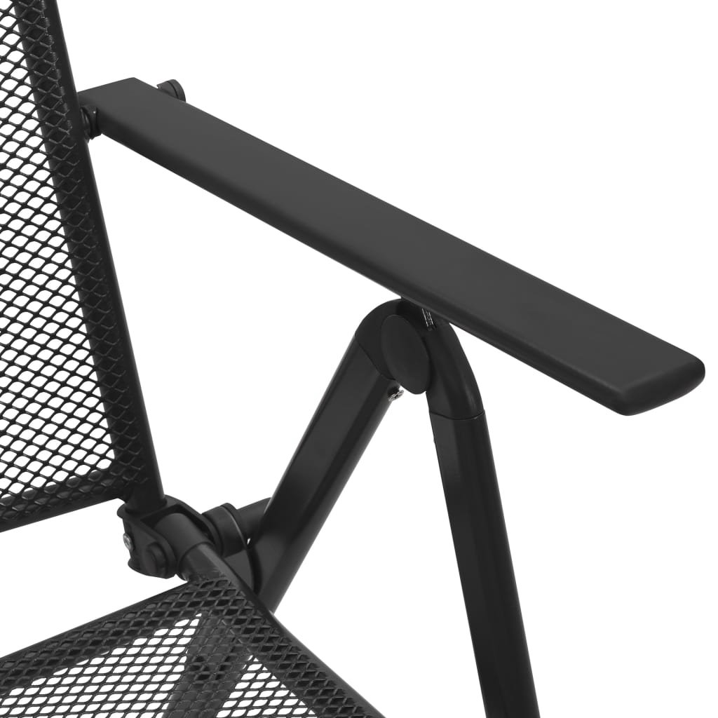 Folding Mesh Chairs 4 Pcs Steel