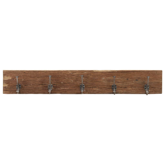 Hall Hanger With 5 Hooks 100X2.5X15 Cm Solid Reclaimed Wood