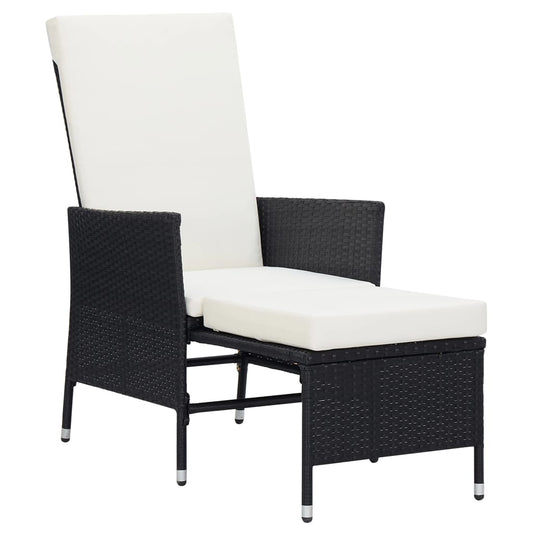 Reclining Garden Chair With Cushions Poly Rattan