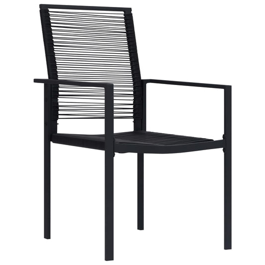 Garden Chairs 2 Pcs Pvc Rattan Black