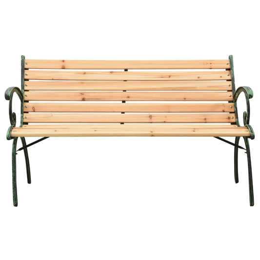 Garden Bench 123 Cm Cast Iron And Solid Firwood