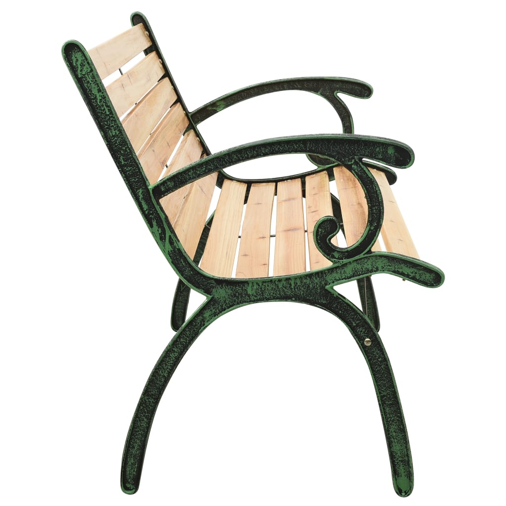 Garden Bench 123 Cm Cast Iron And Solid Firwood