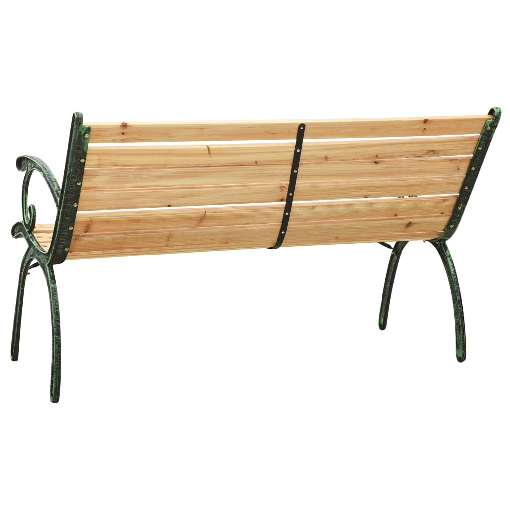 Garden Bench 123 Cm Cast Iron And Solid Firwood