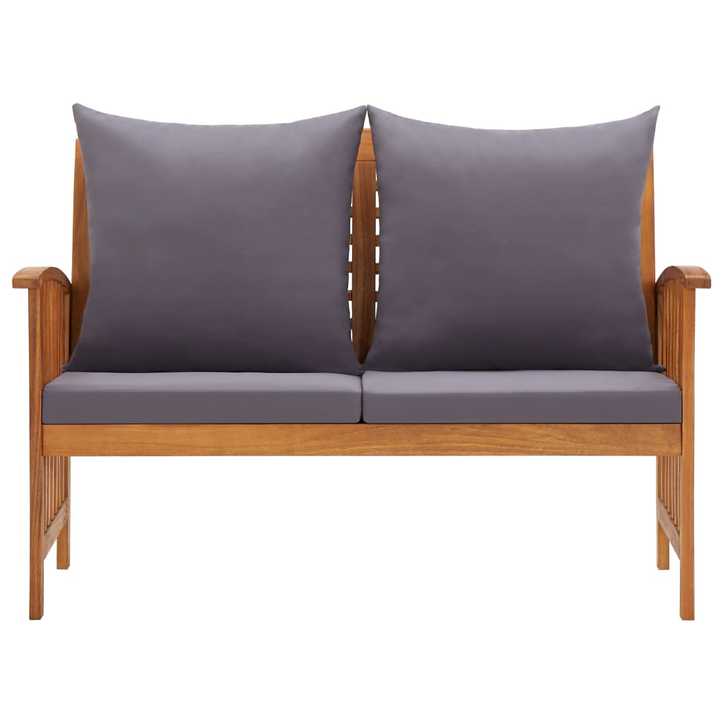 Garden Bench With Cushions 119 Cm Solid Acacia Wood