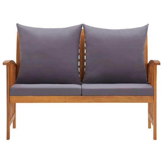 Garden Bench With Cushions 119 Cm Solid Acacia Wood