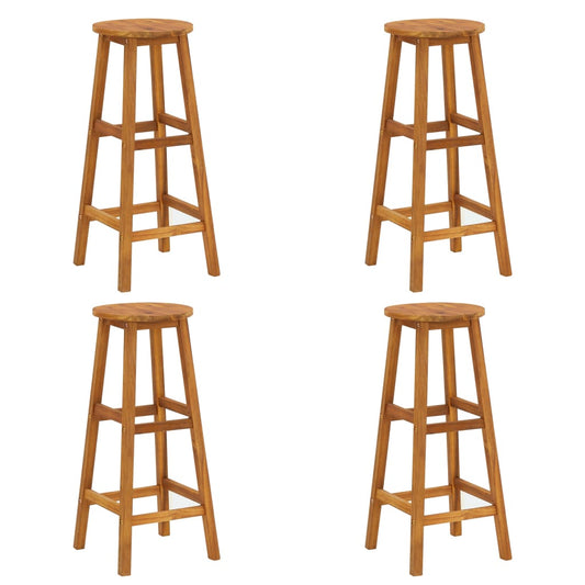Bar Stools 4 Pcs Solid Acacia Wood