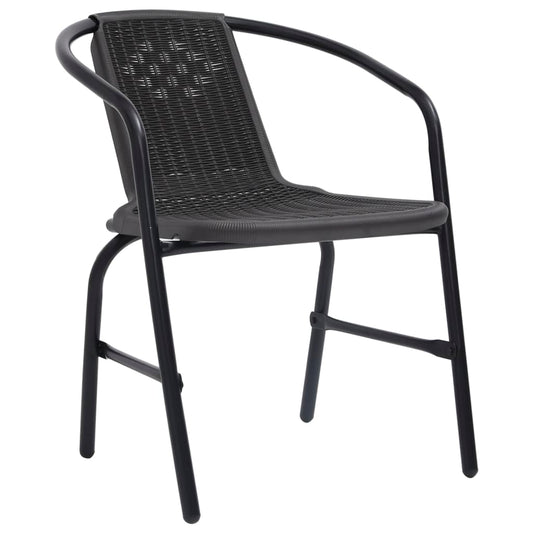 Garden Chairs 4 Pcs Plastic Rattan And Steel 110 Kg