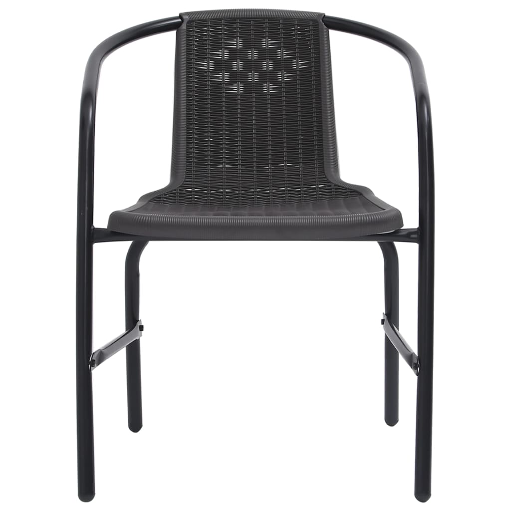 Garden Chairs 4 Pcs Plastic Rattan And Steel 110 Kg