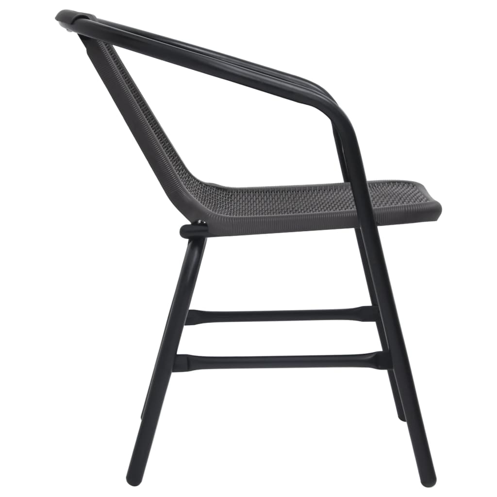 Garden Chairs 4 Pcs Plastic Rattan And Steel 110 Kg