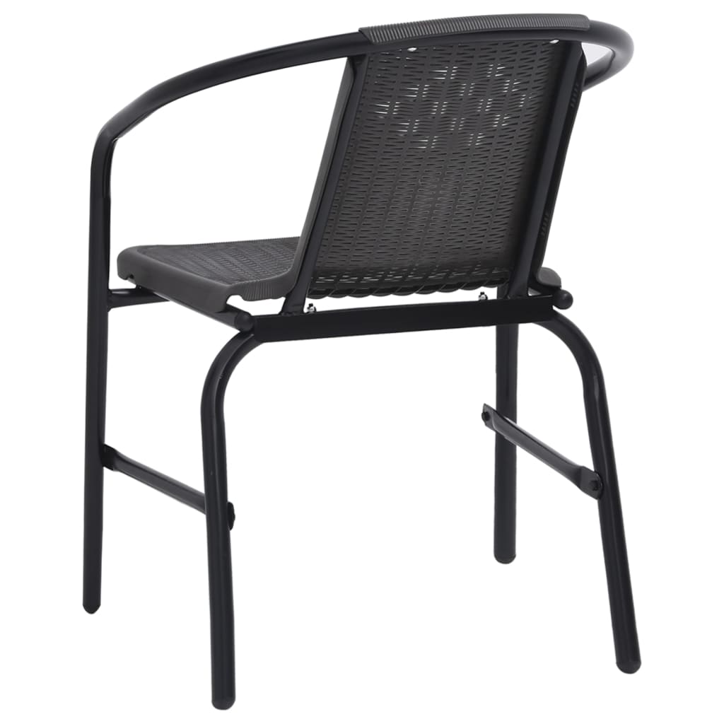 Garden Chairs 4 Pcs Plastic Rattan And Steel 110 Kg