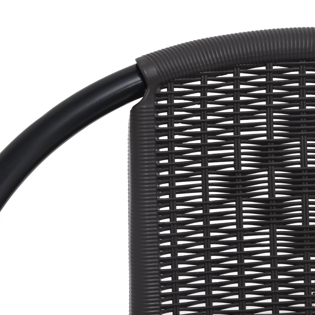Garden Chairs 4 Pcs Plastic Rattan And Steel 110 Kg