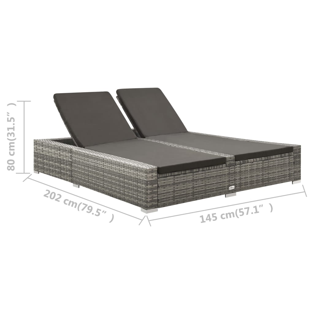 Double Sun Lounger Poly Rattan