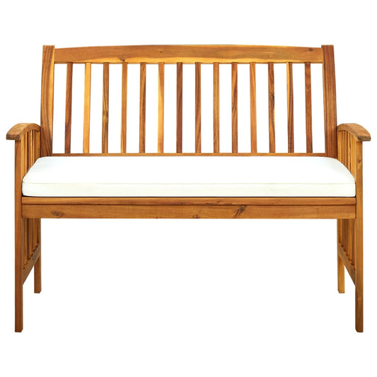 Garden Bench With Cushion Solid Acacia Wood