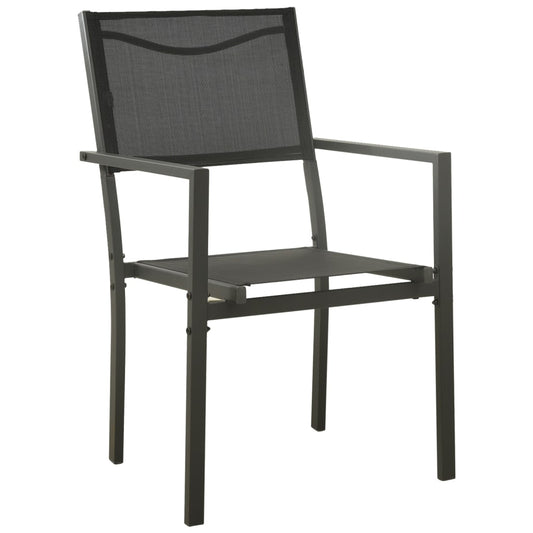 Garden Chairs 2 Pcs Textilene And Steel Black And Anthracite