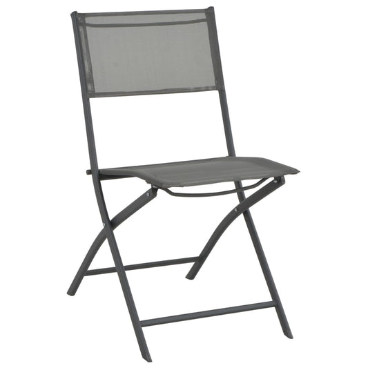 Folding Outdoor Chairs 4 Pcs Steel And Textilene