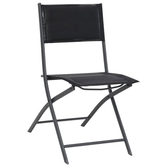 Folding Outdoor Chairs 2 Pcs Steel And Textilene