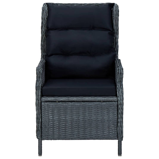 Reclining Garden Chair With Cushions Poly Rattan