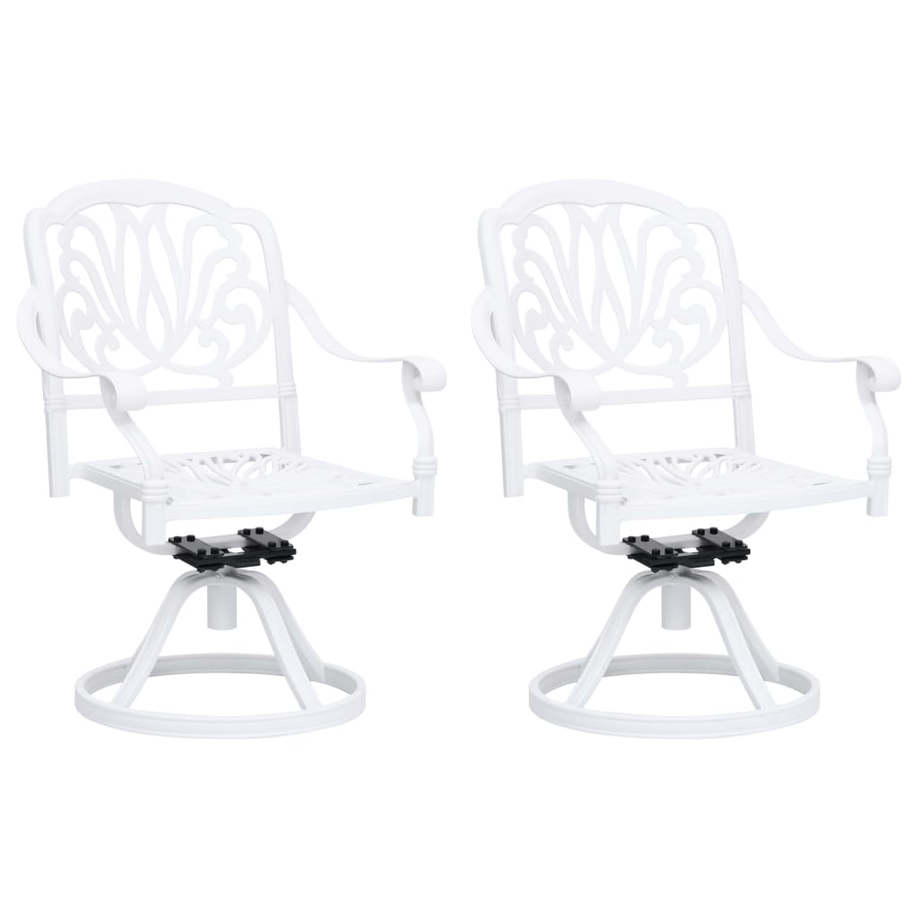 Swivel Garden Chairs 2 Pcs Cast Aluminium