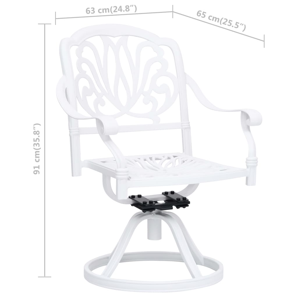 Swivel Garden Chairs 2 Pcs Cast Aluminium