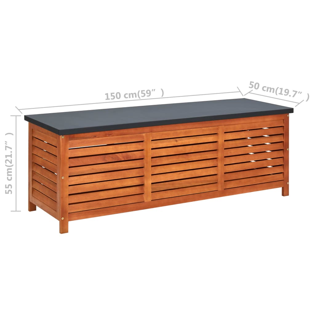 Garden Storage Box Solid Eucalyptus Wood